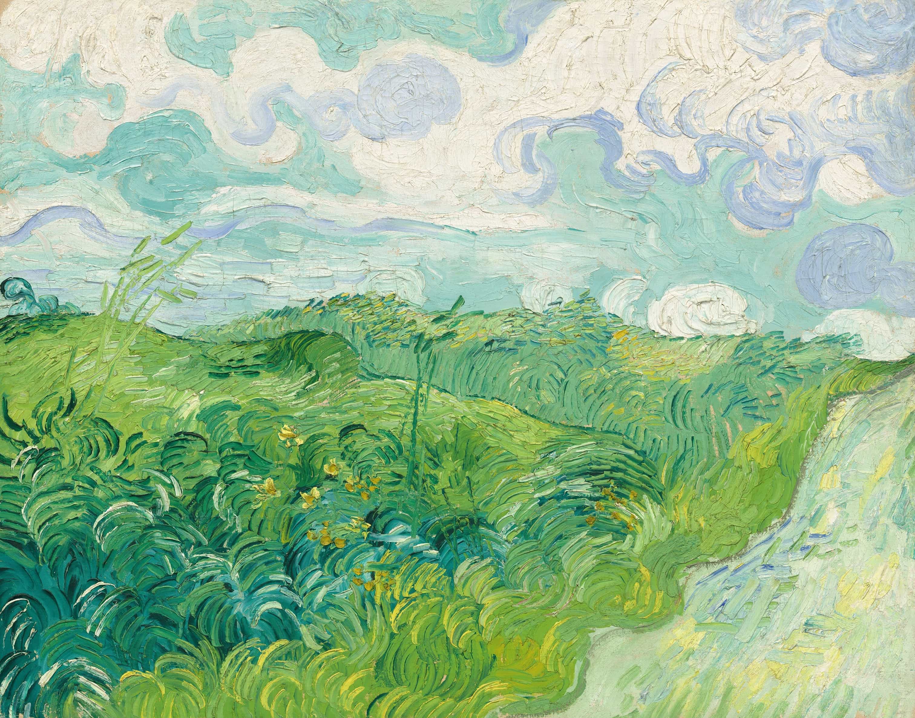 Vincent van Gogh painting Green Wheat Fields, Auvers